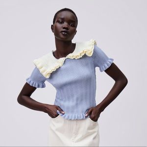 Zara knit sailor collar sweater